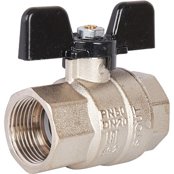 Кран шаровой полнопроходной Ду 20 (3/4") ВР/ВР, ручка бабочка STOUT